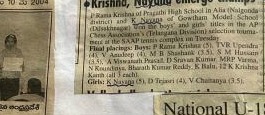 Newspaper clipping: Krishna and Nayana emerge champs, 2004